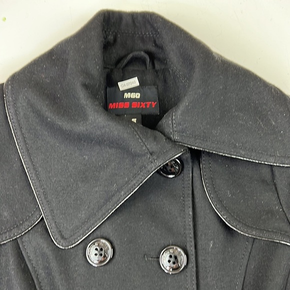 M60 Miss Sixty Black Pea Coat - Picture 5 of 14